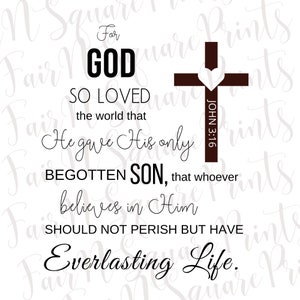 For God so loved the world Png File for Sublimation/John 3:16 Png File for Sublimation/Christians Sublimation/PNG DIGITAL DOWNLOAD