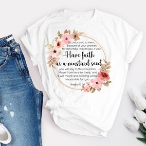 Matthew 17:20 Have Faith as a Mustard Seed Floral Png File for ...