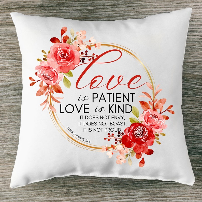 Love is Patient Floral Wreath PNG File - Valentine's Day Bible Verse ...
