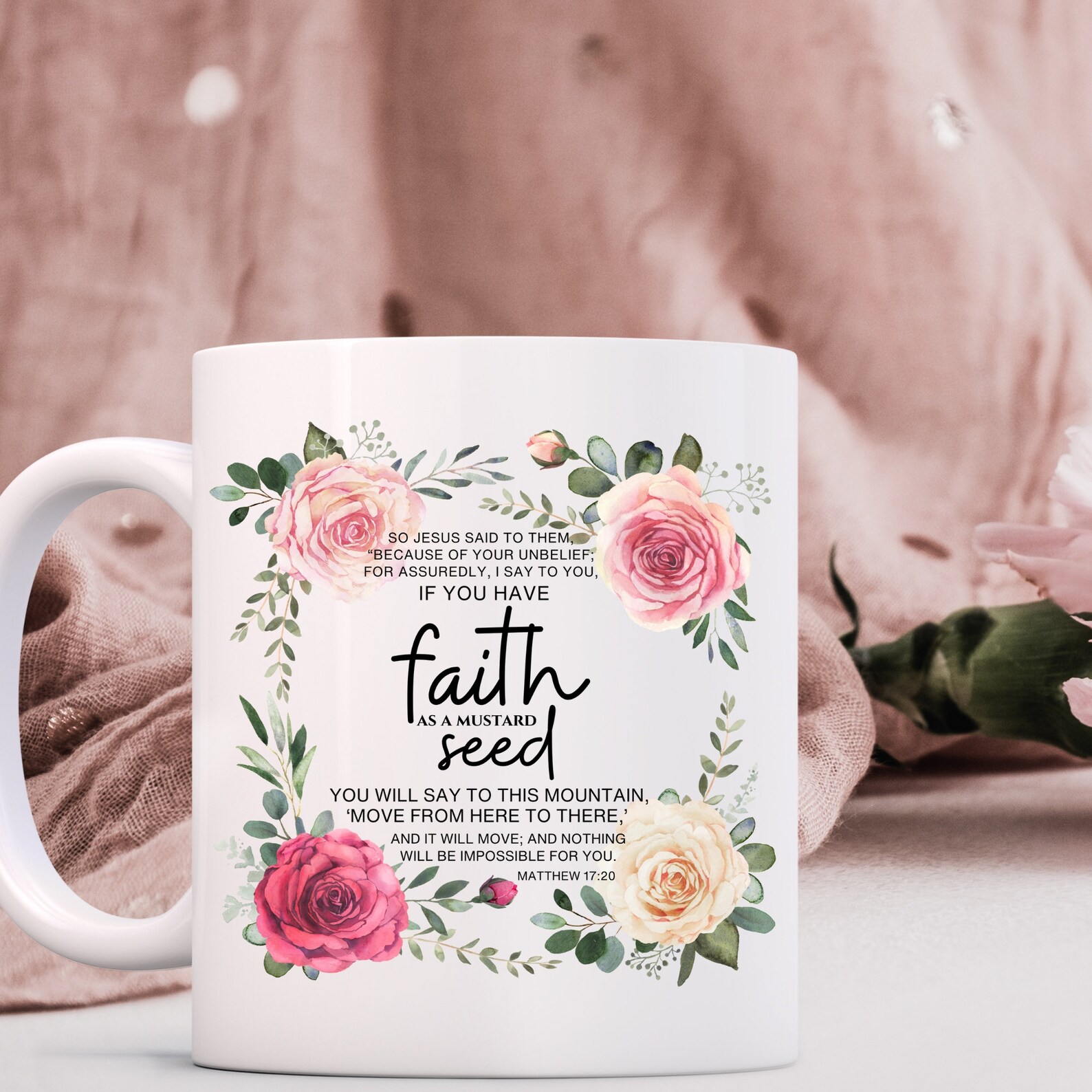 Matthew 17:20 Floral Png File for Sublimation/faith as a Mustard Seed ...