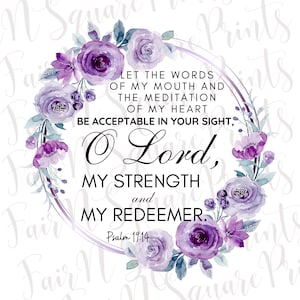 Psalm 19:14 Let the Words of My Mouth Png File for - Etsy