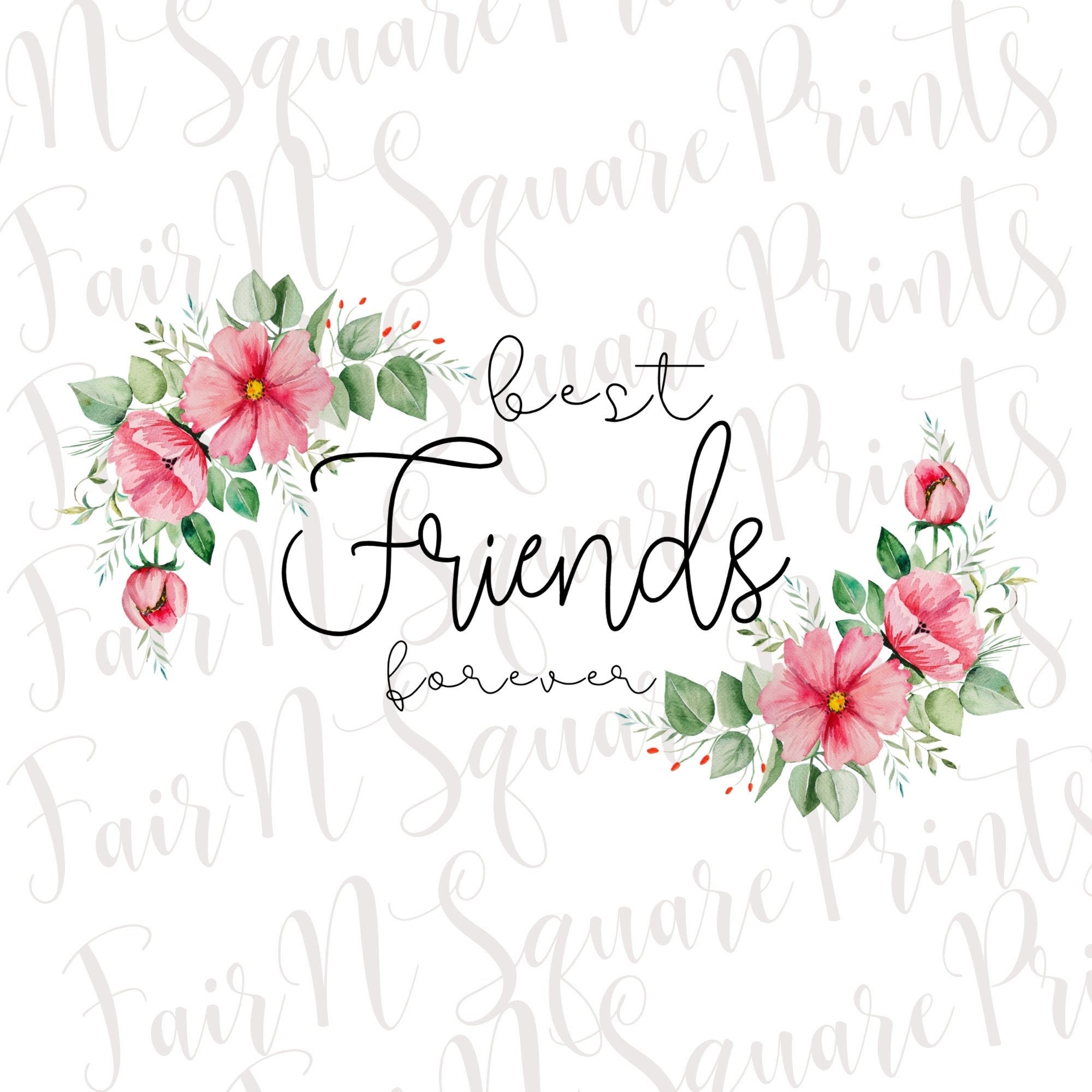 Best Friends Forever With Flower Png File for Etsy UK