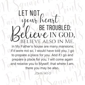 John 14:1-3 Scripture Png File for Sublimation (Digital Download)