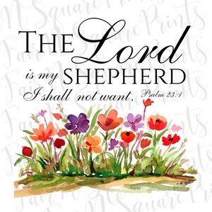 The Lord is my Shepherd Png File for Sublimation/Psalm 23:1 Png Designs/Christians Sublimation/Png Digital Download