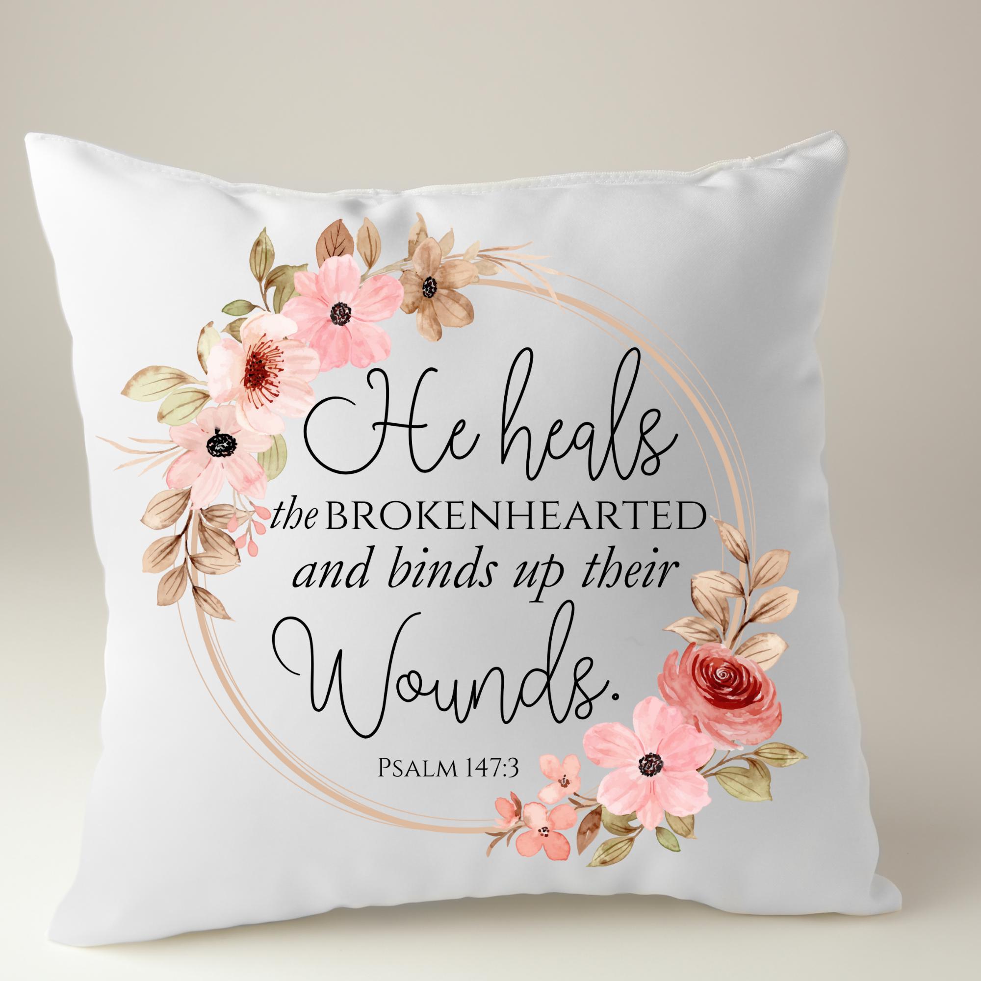 Psalm 147:3 He Heals the Brokenhearted Floral Png File for Sublimation ...