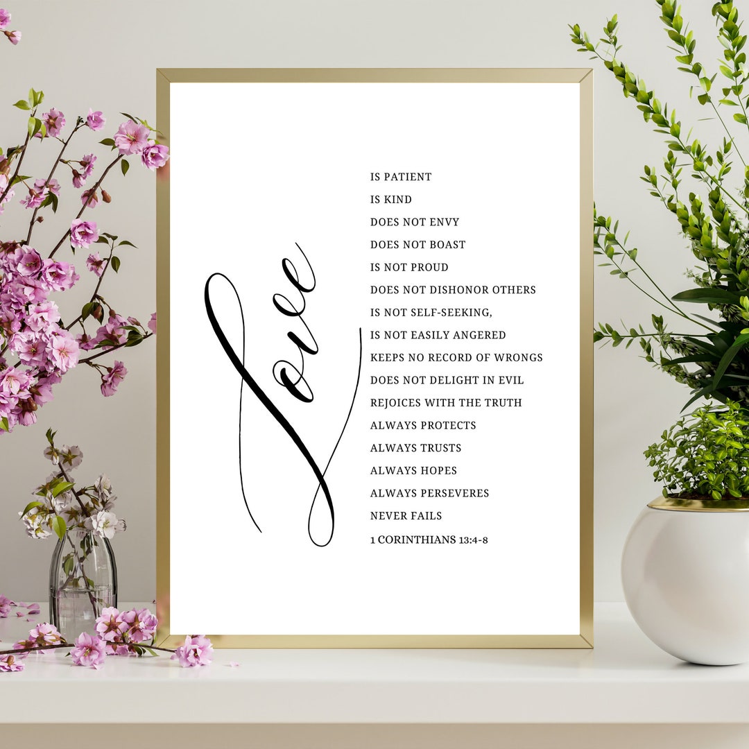 1 Corinthians 13:4-8 Print/love is Patient Love is Kind Print/love ...