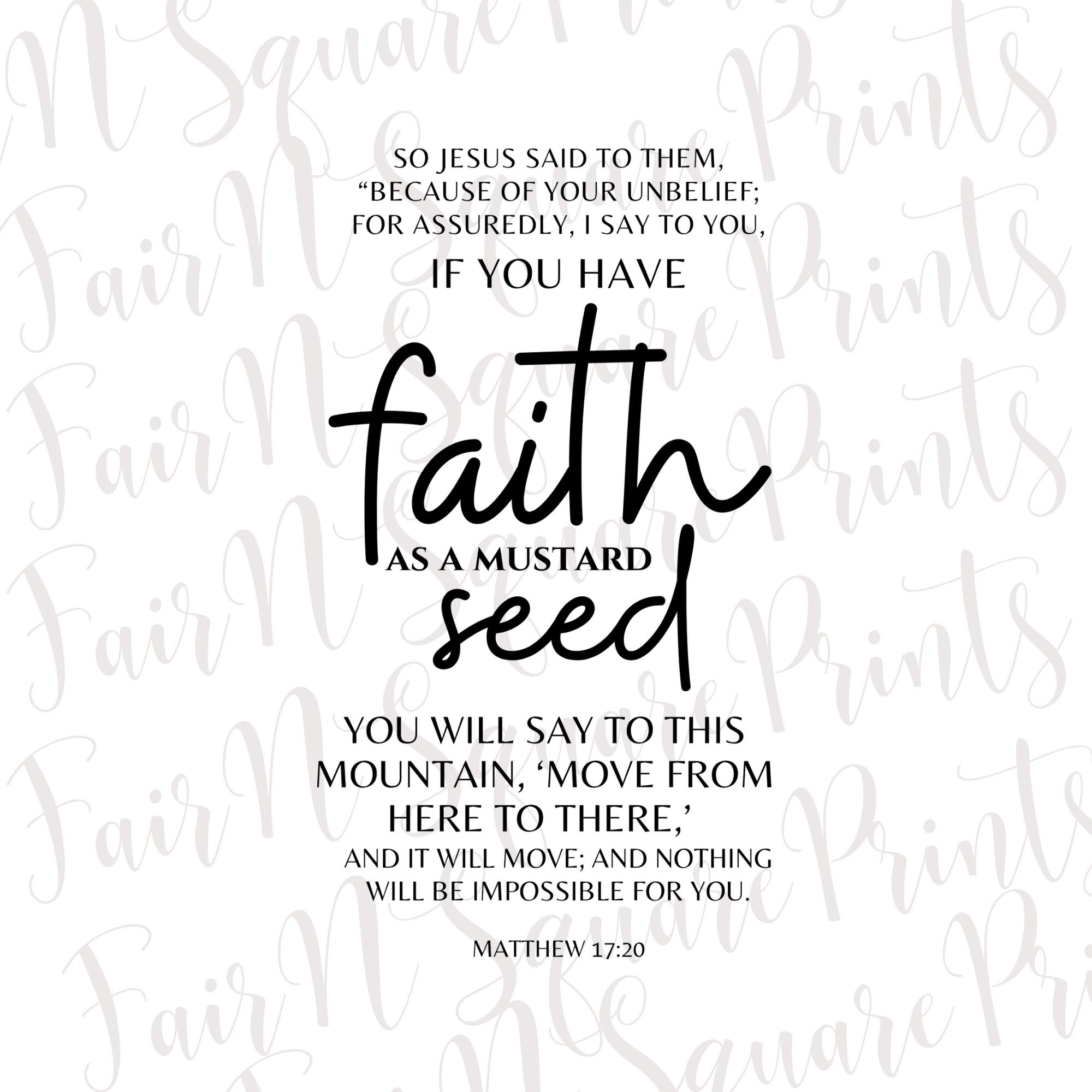 Matthew 17:20 Png File for Sublimation/faith as a Mustard Seed Png File ...