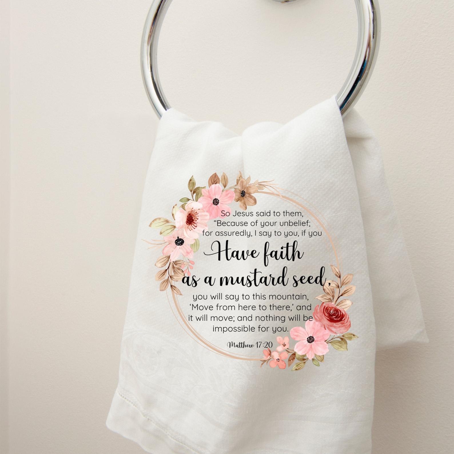 Matthew 17:20 Have Faith as a Mustard Seed Floral Png File for ...