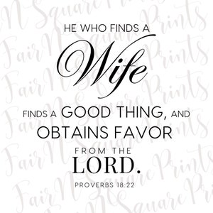 He Who Finds a Wife Finds a Good Thing Png File for Sublimation