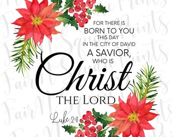 Luke 2:11 Png File for Sublimation/christmas Bible Verse Png Design/png  File Only/christians Sublimation/png Digital Download - Etsy