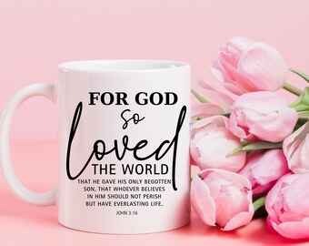 For God so Loved the World - John 3:16 Black Text Png File for