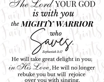 Zephaniah 3:17 Png File for Sublimation/The Lord your God is with you Png File for Sublimation/Christians Sublimation/Png Digital Download