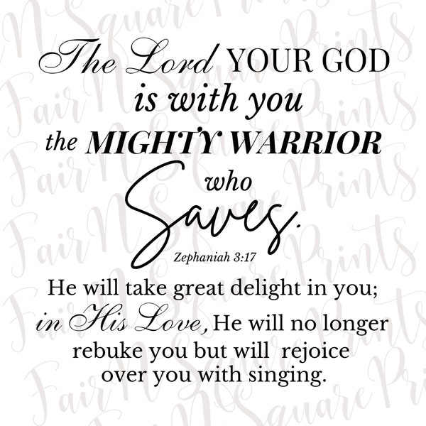 Zephaniah 3:17 Png File for Sublimation/The Lord your God is with you Png File for Sublimation/Christians Sublimation/Png Digital Download