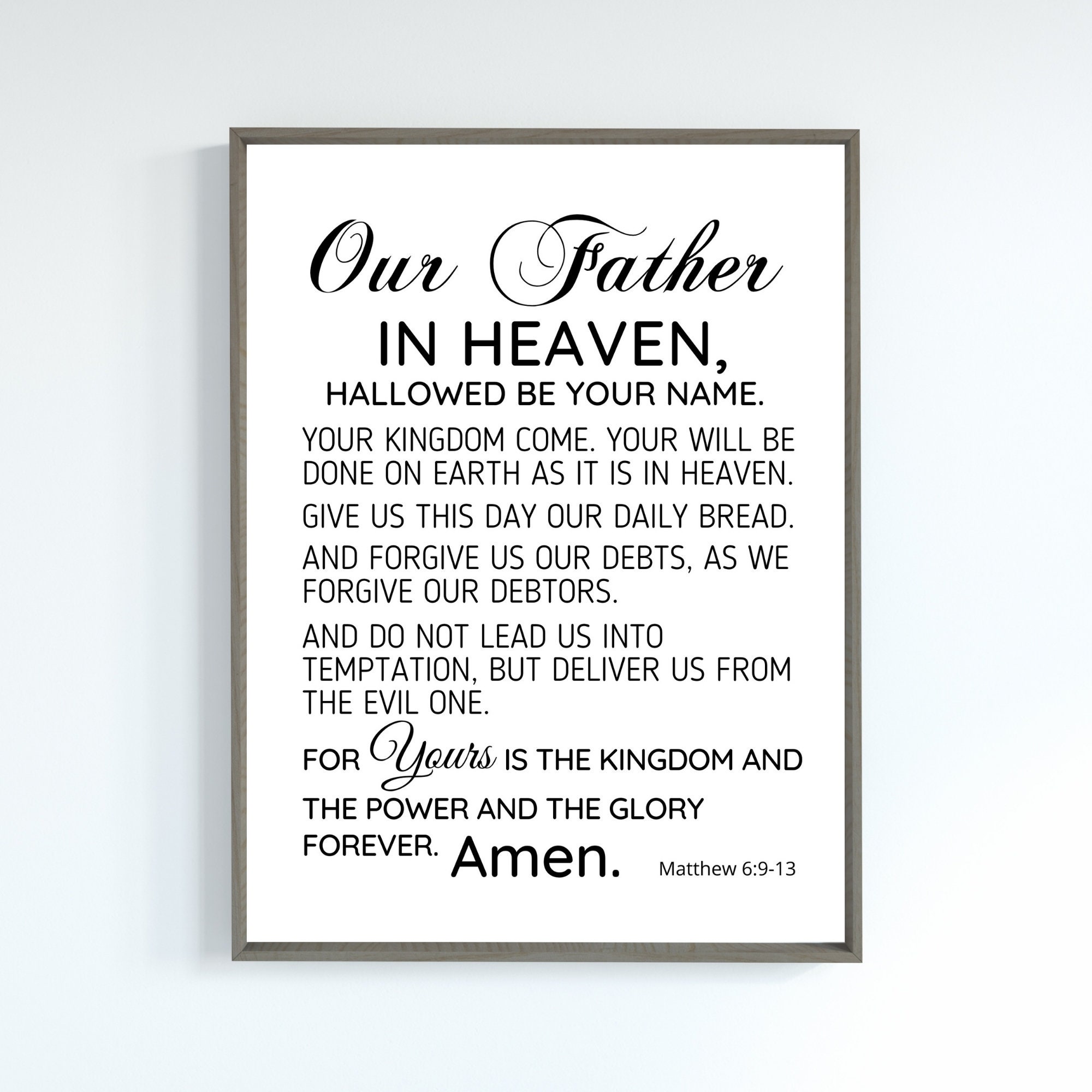 our father in heaven matthew 69 13 printsthe model