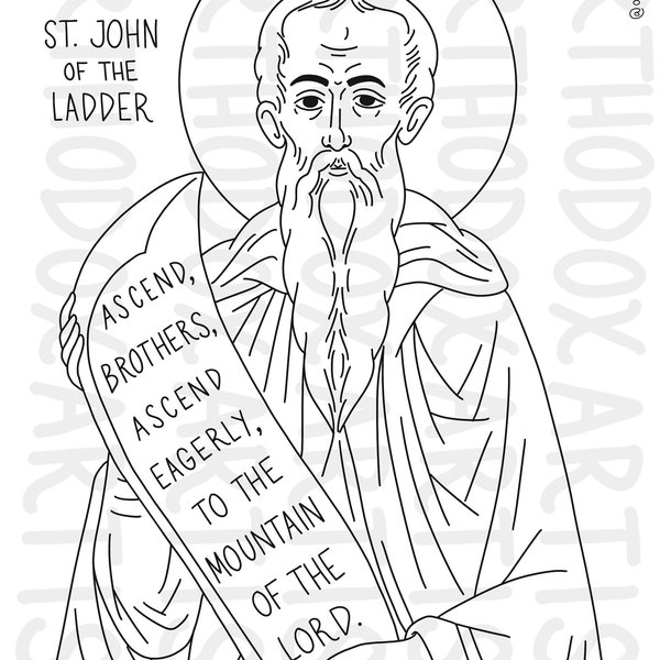 Saint John of the Ladder | Coloring Page