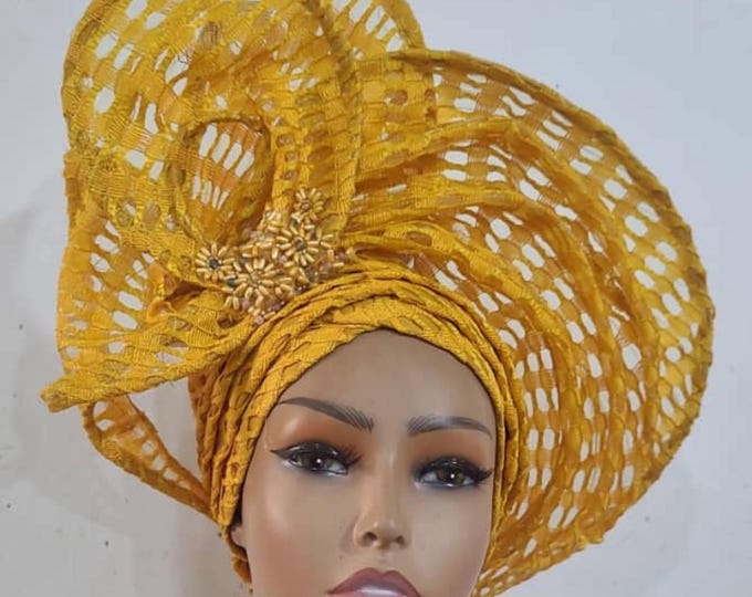 Ready Made Gele. African Auto Gele Wedding Gele Birthday Gele - Etsy