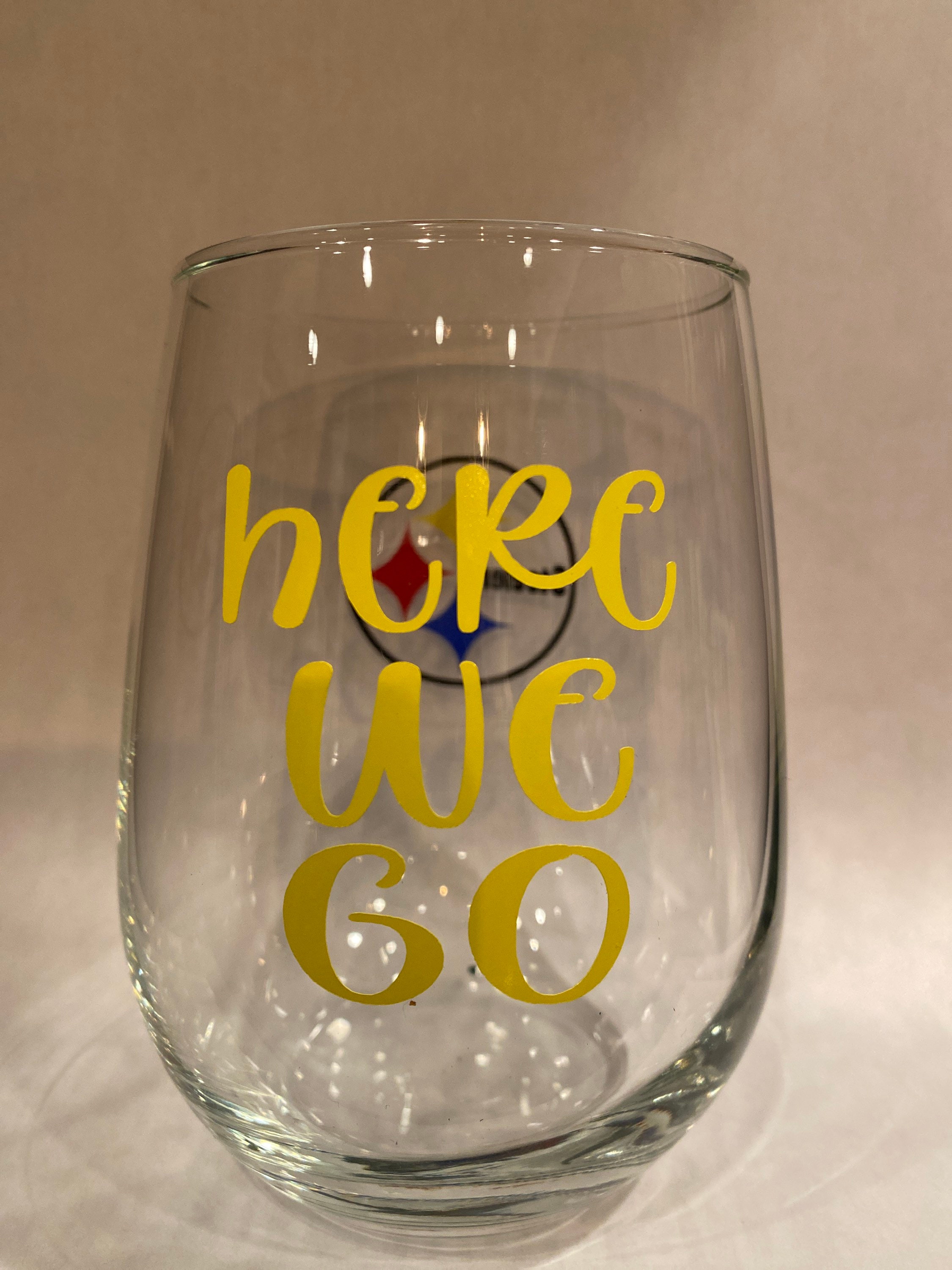 Steelers Wine Glass - Etsy