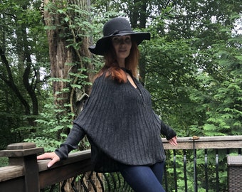 Peacock Zip Cardigan, Heather Grey, Alpaca Sweater