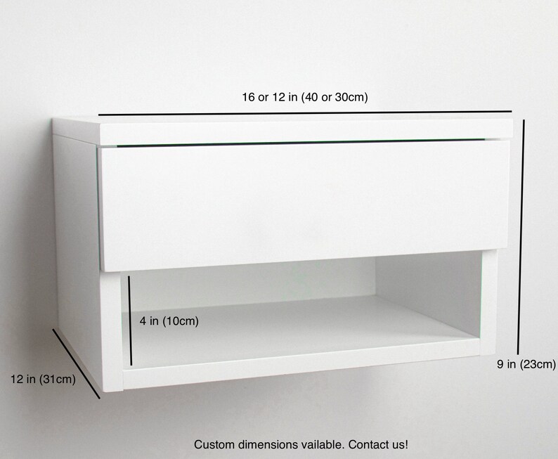 Floating Nightstand Small Bedside Table Wall Mount Bedside Etsy