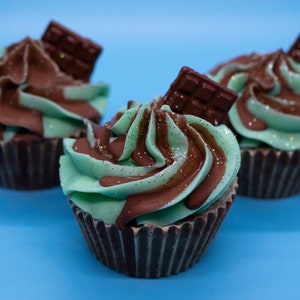 Mint Chocolate Chip Cupcake Soap - Cold Process Handmade Soap