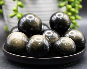 Gold Sheen Obsidian Sphere - 1.25-1.5&quot;