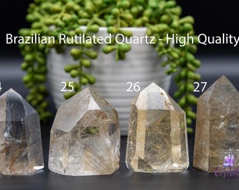 Tour en quartz rutile 2,7"-3,1"-/70 mm-80 mm - Brésilien