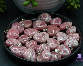 Pendentifs en forme de cœur en rhodochrosite