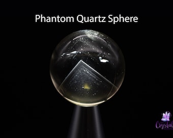 Sphère de quartz fantôme citrine - 1,1"/32 mm