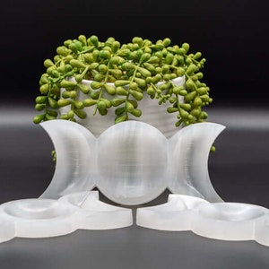 Selenite Bowl - Triple Moon Goddess