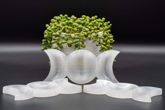 Selenite Bowl - Triple Moon Goddess