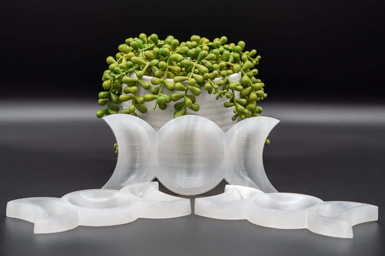 Selenite Bowl - Triple Moon Goddess - My Crystal Addiction