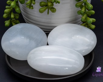 Selenite Palm Stones