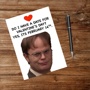 The Office Dwight Schrute Valentine&#39;s Day Card - PRINTABLE - INSTANT DOWNLOAD