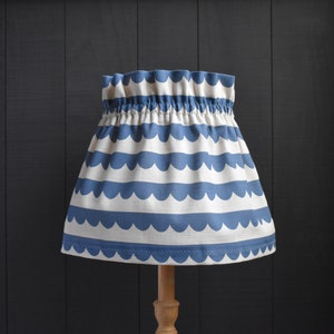 Dolly French Blue Scallop Gathered Scrunchie Lampshade