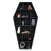 Curio Coffin Shelf - Wooden Goth Decor for Display or Storage of Shot Glasses, Mini Figures, Rocks, and More - 18.5 by 9.5 by 2.75 Inches 