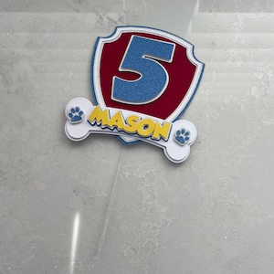 Topo de bolo de papel cartão 3D personalizado da Patrulha Canina, topo de bolo, Patrulha Canina, topo de bolo infantil