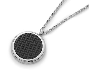 Rubber Fidget Necklace | Anxiety Relief Stainless Steel Pendant | Sensory Stress Jewelry for Teens & Adults | ADHD Calming Gift