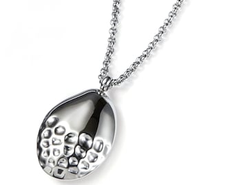 Stainless Steel Fidget Necklace | Smooth Textured Pendant, Silent Anxiety Relief