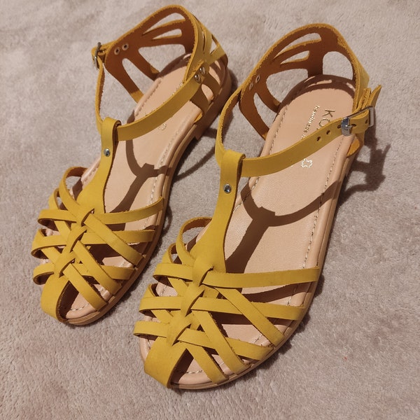 Handmade Leather Fisherman Sandals, Buckle Strap Slingbacks