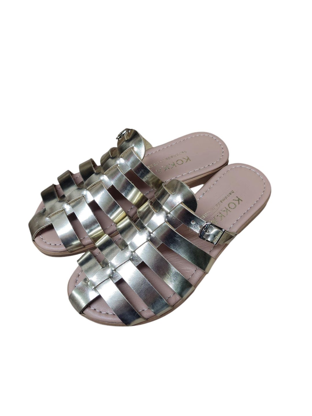 ANA PALMA Made In Spain Leather Slingback Sandals With Asymmetrical Bow main image 1