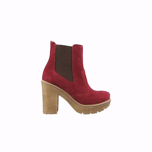 Leather high heel comfortable boots, ankle boot, handmade greek boots