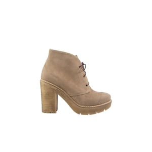 Lace up suede ankle boots, handmade high heel boots