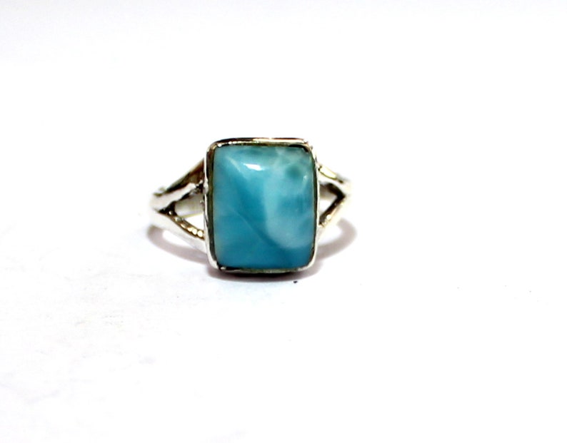 Lovely Natural Volcanic Blue AAA+ Larimar .925 Sterling Silver Ring #7