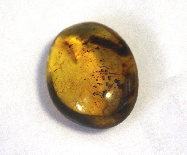 Outstanding Dominican Natural Clear Deep Blue Amber Polished Oval Stone 23x18x11mm 13cts