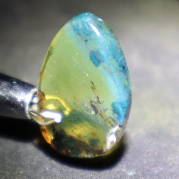 Charming Design Natural Dominican Clear Green Blue Amber Polished Stone 23mm free drilling