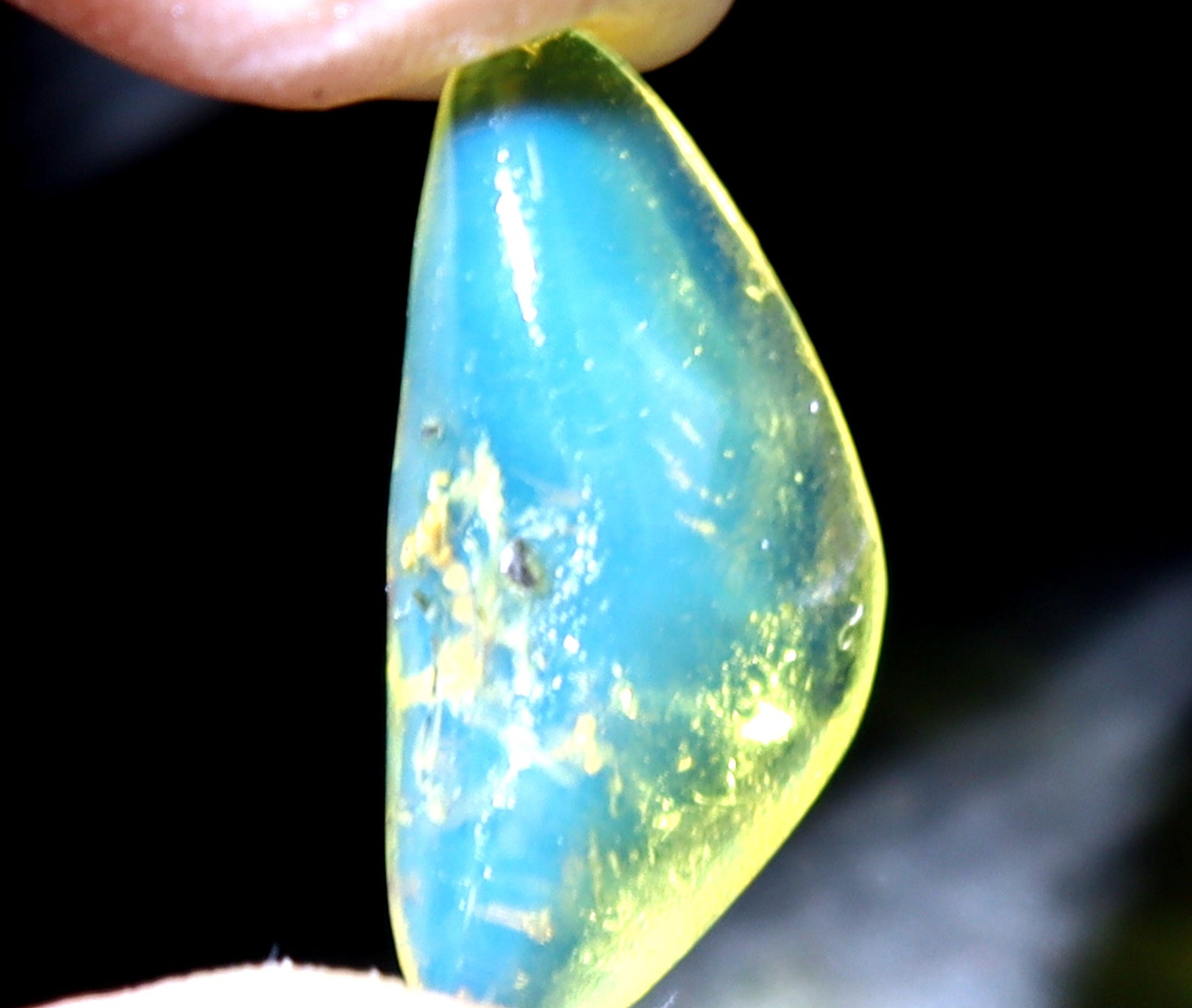 Exquisite Natural Crystal Clear Sky Blue Amber Polished Stone Etsy