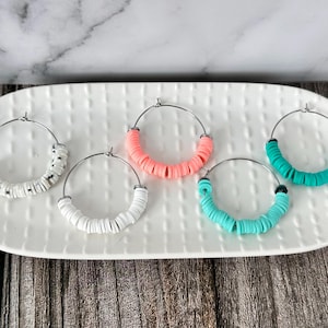 Polymer Clay Bead Hoop Earrings