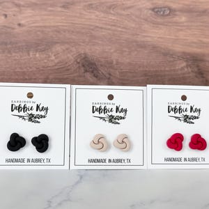 Knot Stud Clay Earrings, Minimalist Studs