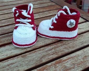 Large sizes, double soles. Crochet baby chucks