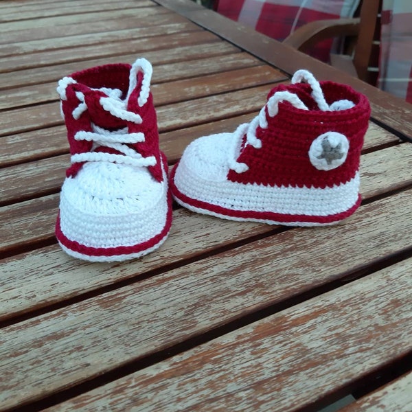 Große Größen, doppelte Sohlen.  Gehäkelte Babychucks